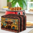 thumbnail image 3 of HELLHERO Aztec Sunflower Print Toaster Cover 2 Slice, Highland Cattle Butterfly Print Bread Maker Cover Adjustable, Kitchen Small Appliance Protector Women Gift, 3 of 8