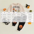 thumbnail image 3 of Quealent Baby Boy Halloween Outfit Embroidery Sweatshirt Top Jogger Pant Set (Beige, 18-24 Months), 3 of 6