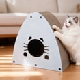 thumbnail image 4 of THE LICKER STORE Koko 19" Modern Cardboard Triangle Cat Cave Scratcher with Catnip, Gray, 4 of 6
