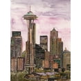 thumbnail image 2 of Wang, Melissa 15x18 Gold Ornate Wood Framed with Double Matting Museum Art Print Titled - US Cityscape-Seattle, 2 of 4