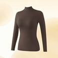 thumbnail image 1 of Ropa interior térmica de moda para mujer, blusa de poliéster de manga larga con cuello alto, cómoda y lisa., 1 of 5