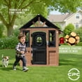 thumbnail image 6 of Outdoor Playhouse for Kids 3-5 Years, Kids Playhouse with Play Kitchen, Working Doorbell, Bird Cage, Pet Door, Kids Outdoor Toy Gift, Easy Assembly, Natural, 6 of 9