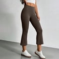 thumbnail image 4 of JYnXIANTI Womens Capris High Waisted Butt Lifting Flare Leggings Comfy Yoga Athletic Capri Pants Ladies Soft Lounge Clothes, 4 of 6