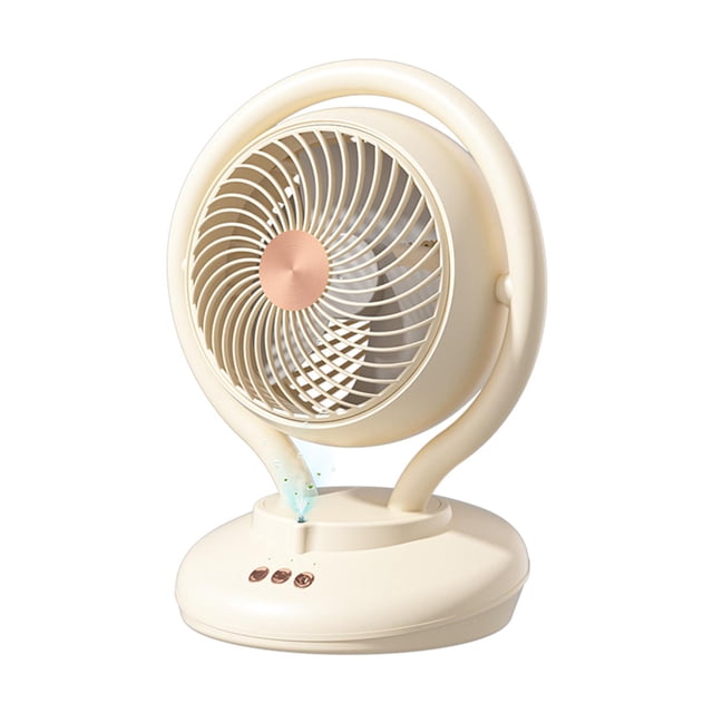 Ventilador de Mesa Pequeño, Ventilador USB Ajustable de 160 degree, Alimentado Por USB, Ventilador de Suelo de Refrigeración de 3 Velocidades para Camping, Amarillo