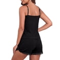 thumbnail image 3 of MINTREUS Womens Cami Pajamas Sets 2 Piece Camisole Lounge Pjs Set Lace Trim Sleepwear with Shorts, 3 of 9