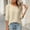 Yellow, variant on Women Round Neck Blouses and Shirts 3/4 Sleeve Solid Back Hollow Out Slouchy Loose Cut Casual Daily Top For Fall Fashion Tops