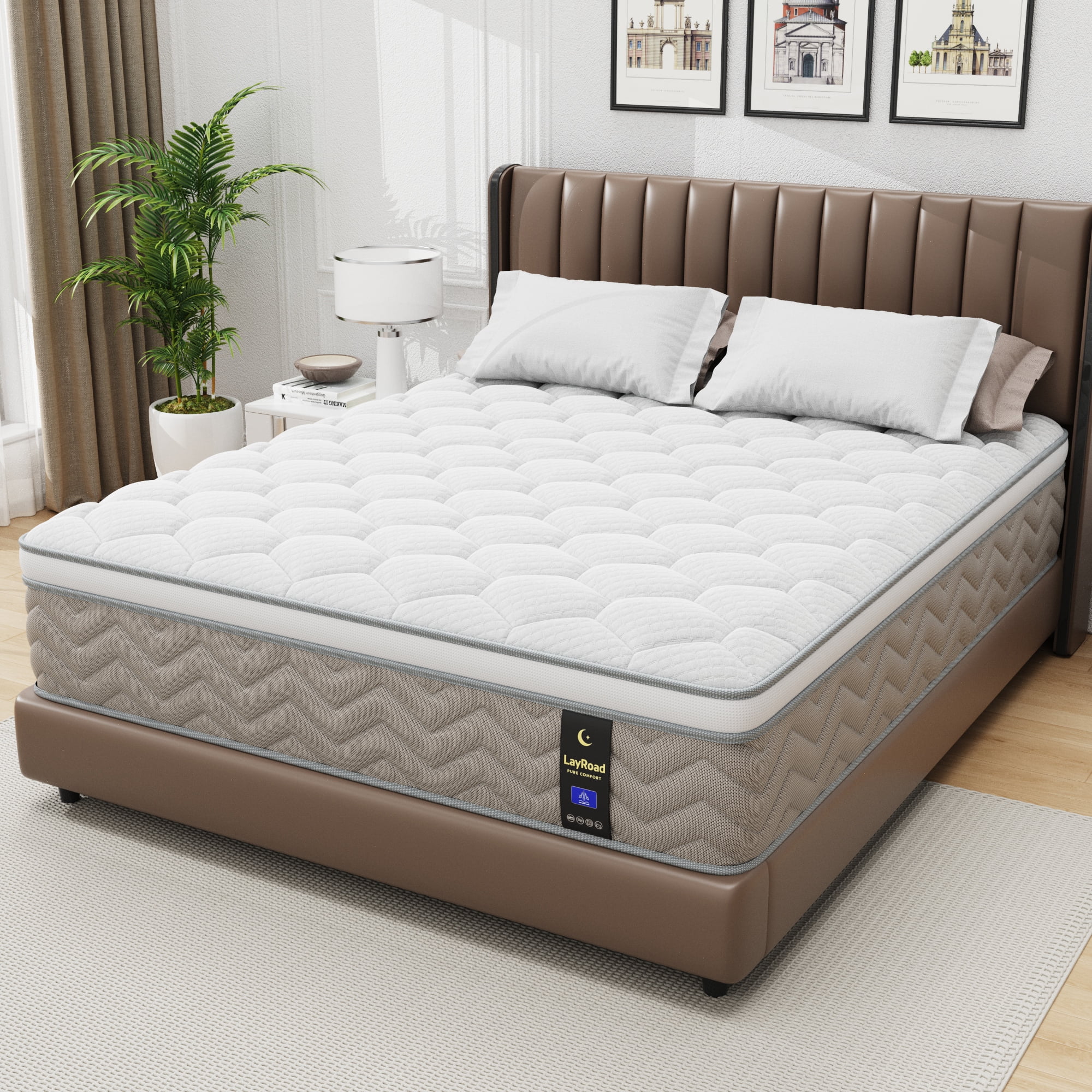 Miniyam Twin 12" Cooling Hybrid Mattress, Memory Foam & Pocket Springs for Pressure Relief