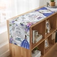 thumbnail image 6 of Table Runners 108 Inches Long Dress Scarves, Happy Birthday Farmhouse Coffee/Dining/Kitchen Table Runner for Living Room, Purple Dress Crown Carriage Flowers Butterfly 13x108 Inch, 6 of 9