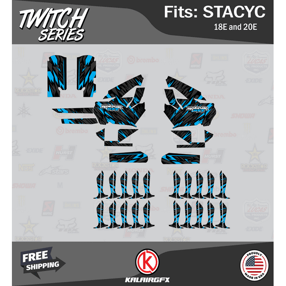 Kalair GFX Graphics Kit for Stacyc 18E 20E Electric Bike (All Years) Twitch Series