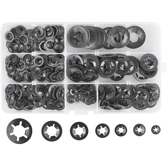 280 Pcs Lock Washers Lock Washers, Steel Lock Washers Quick Lock Washers M3 M4 M5 M6 M8 M10 M12, 7 S