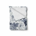 thumbnail image 2 of Shabby Flora Soft Flannel Fleece Blanket, Garden Spring Roses Buds with Leaves Flowers Romantic Image Artwork, Cozy Plush for Indoor and Outdoor Use, 50" x 70", Blue Grey and White, by Ambesonne, 2 of 6
