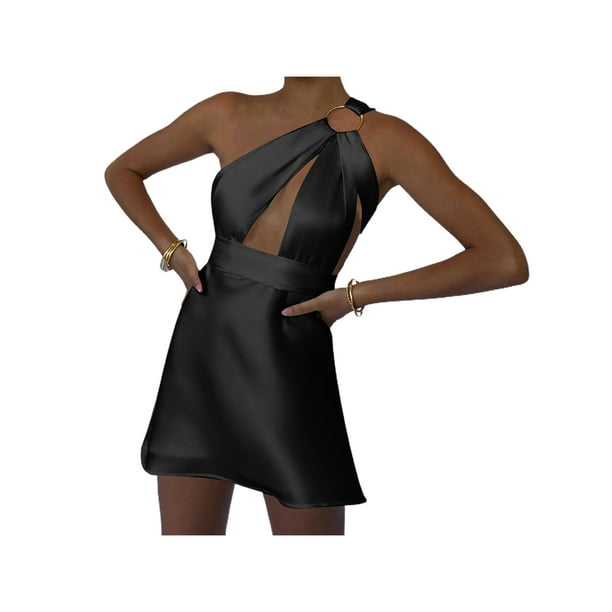 TRKIYQC Mujeres Sexy Ahueca Hacia Fuera el Vestido Señoras Tirantes Tie-Up Mini Vestido Niñas Recortar Casual Sundress Party Club Streetwear (S, Multi-White) TRKIYQC moderno