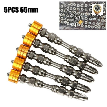 

Fule 5pcs Magnetic Screwdriver PH2 Alloy Steel Double-Headed Cross Drill Bit 65mm