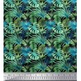 thumbnail image 1 of Soimoi Satin Silk Fabric Tropical Leaves Decor Fabric Printed Yard 42 Inch Wide, 1 of 5