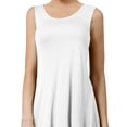 thumbnail image 3 of J. METHOD Women's Sleeveless Round Neck Flare Curved Hem Swing Tank Top Dress NEWDR61 White L, 3 of 5