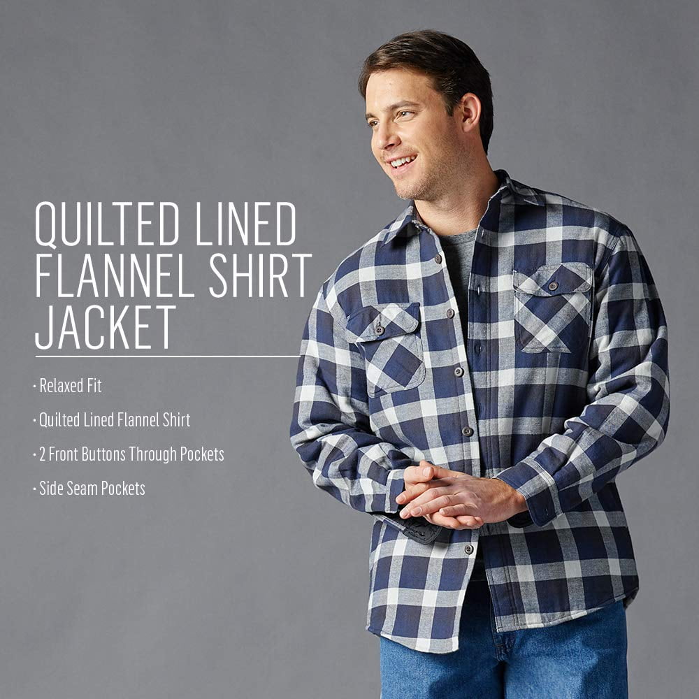 Wrangler Authentics Veste Chemise Matelassée Flanelle Homme à Capuche - Boutonnée Chaud Et Confortable