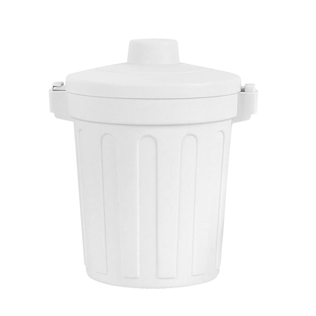 Hi.FANCY Desktop Trash Can Plastic Small Garbage Bin Waste Storage Bucket  for Office Coffee Table, White