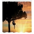 thumbnail image 3 of Ambesonne Sloth Shower Curtain, Sunset View Exotic Fauna, 69"Wx84"L, Peach Black Yellow, 3 of 3