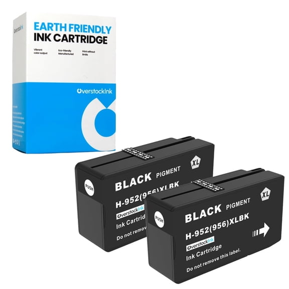 OverstockInk 952 Black Ink Cartridge XL Compatible for 952 952XL for OfficeJet Pro 8200 (2 Black)