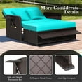 thumbnail image 5 of Pemberly Row Contemporary Patio Rattan Daybed Lounge in Turquoise, 5 of 8