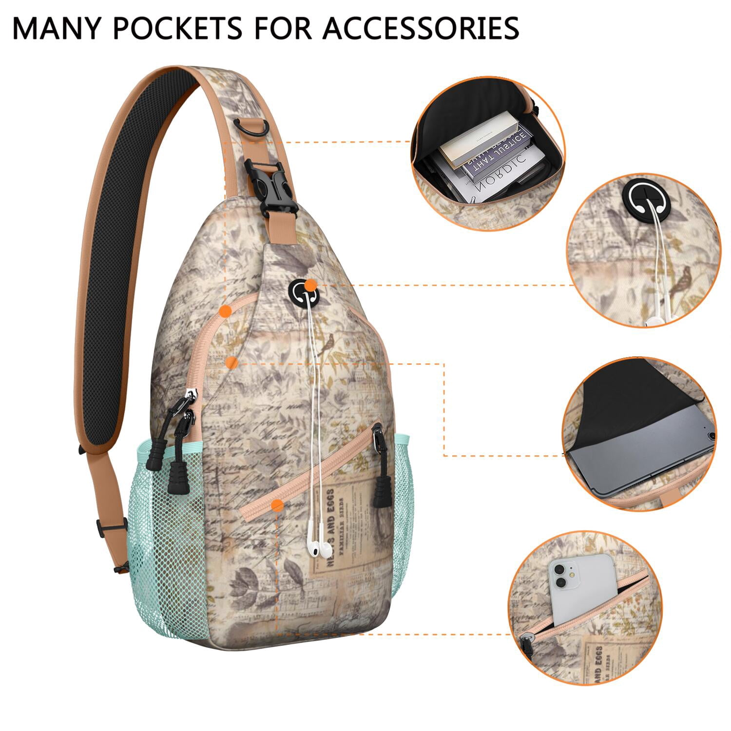 Excavator Sling Bag for Men Comfortable & Anti-Theft Shoulder Backpack Great for Biking, Hiking & Urban Use