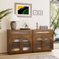 thumbnail image 5 of Pusnapku 31" Sideboard cabinet, Wood Entryway Cabinet with 2 Glass Doors, Drawer, Adjustable Shelf, Freestanding Accent Table for Hallway, Living Room, 5 of 9