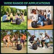 Seenda Karaoke Machine with Bluetooth & 2 Wireless Microphones, IPX5 Waterproof Portable PA System with RGB Lights for Indoor/Outdoor Parties