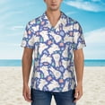 thumbnail image 2 of Xecao Cute White Rabbit print Hawaiian shirt - a stylish short-sleeve button-down for men, perfect for casual beach and tropical outings., 2 of 9