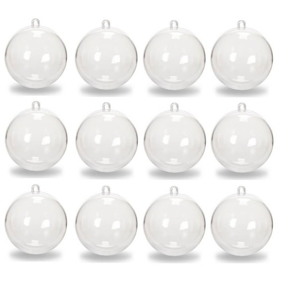 Charmed 60mm Clear Plastic All Occasion Ball Ornaments, 12 Count