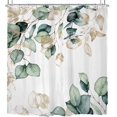 thumbnail image 5 of Eucalyptus Shower Curtain 72Wx72H Inch Green Leaves Gold Watercolor Plant Nature Botanical Leaf Floral Bathroom Set with 12 Plastic Hooks Fabric Waterproof Toilet Accessories Decor, 5 of 5