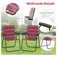 thumbnail image 4 of Folding Chair, Patio Lawn Chair Set with Armrest, Indoor/Outdoor 2 Pack Webbed Lightweight Dinning Chair, Portable Beach Chair for Outside, Poolside, Backyard (Red, 2), 4 of 9