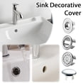 thumbnail image 6 of Bathroom Basin Sink Overflow Cover, Round Hole Design, Rings Sink Overflow Round Basin Trim Drain * Cover Remplacement for Kitchen Bathroom Basi-n Vanity Sinks Silver, 6 of 9