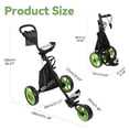 thumbnail image 6 of Limorve All‑Terrain Foldable Aluminum Golf Push Cart, Wide‑Track Walking Golf Trolley with Cooler Storage, Drink & Scorecard Holder, 3 Maintenance‑Free EVA Wheels for Golf Course, 6 of 8