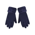 thumbnail image 2 of Winter 3 Piece Gift Set Fleece lined Scarf Gloves Cable Knit for Women (Navy), 2 of 3