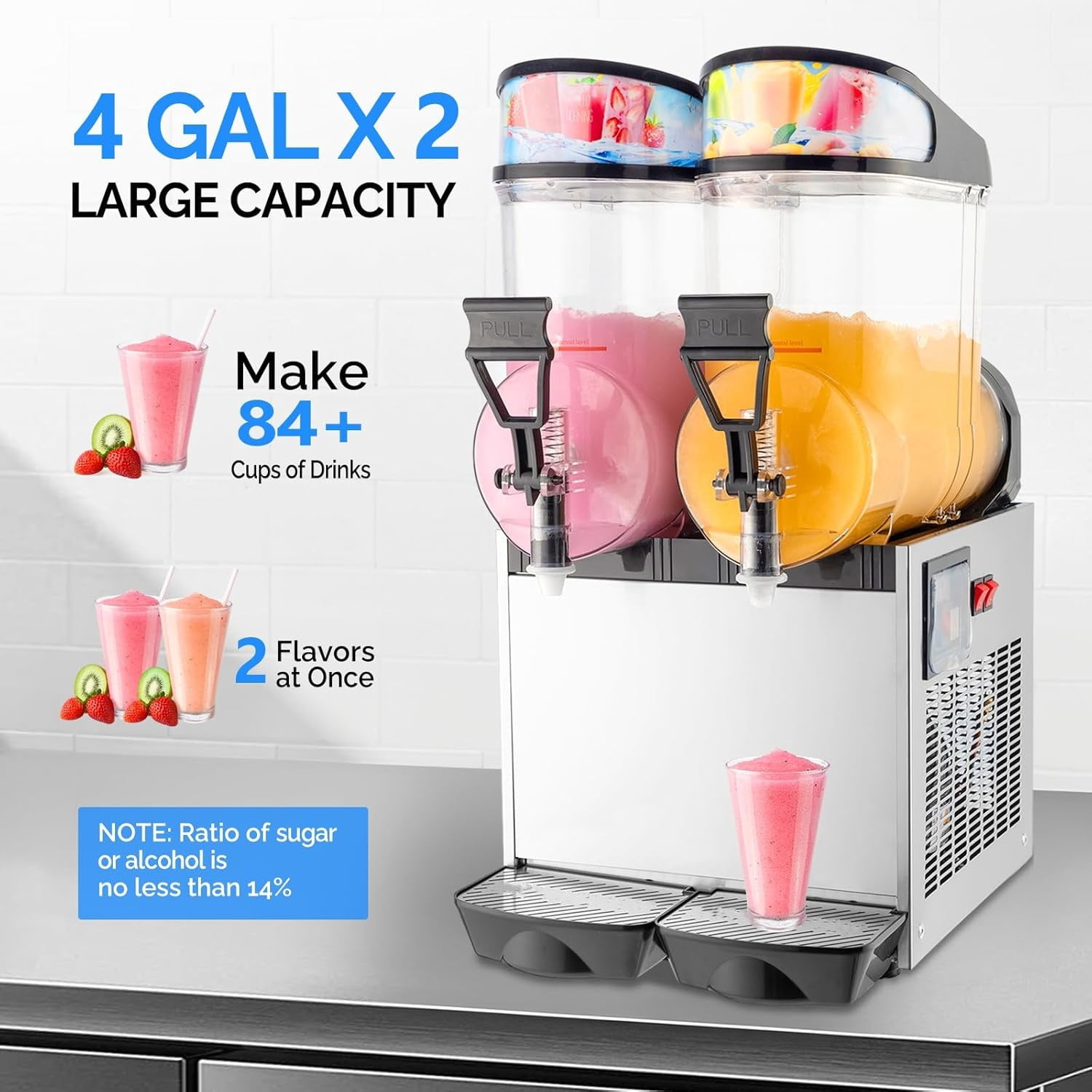 Ktaxon Commercial Slushie Machine, 8 Gal Slushly Maker Frozen Drink Machine,110V