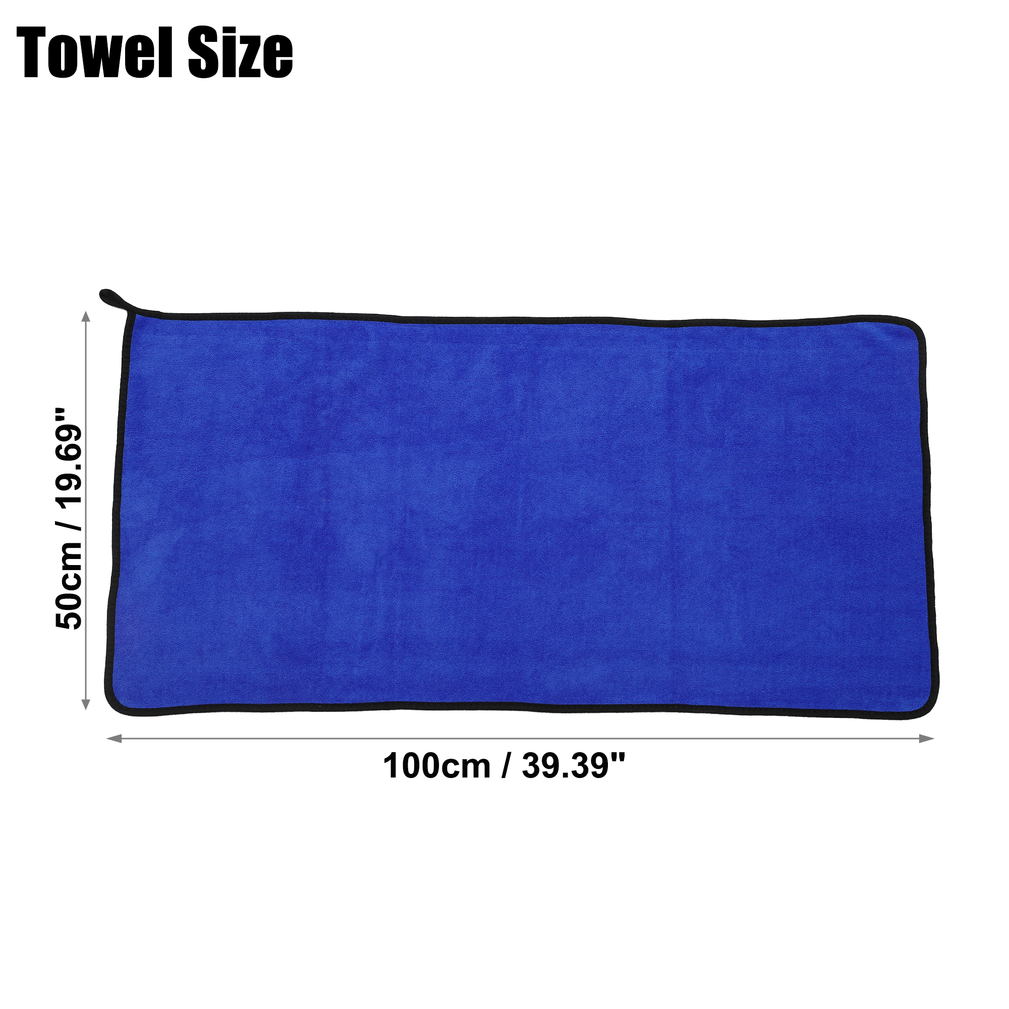 Unique Bargains 1pcs Microfibre Car Drying Towel 19.69"x39.39" Extra Large Gray Blue