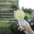 thumbnail image 4 of White Handheld Fan 3 Wind Levels Usb Rechargeable 800Mah Battery 5.7X3.1 Inch Portable Desktop Fan Low Noise Lightweight Strong Wind Motor Efficient Compact, 4 of 9