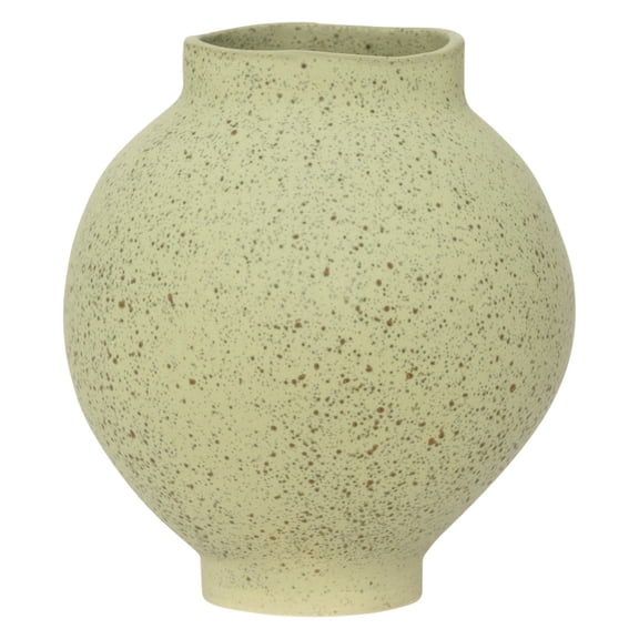 BIDK Home Speckled Round Ceramic Vase - 8.5" - Pale Green