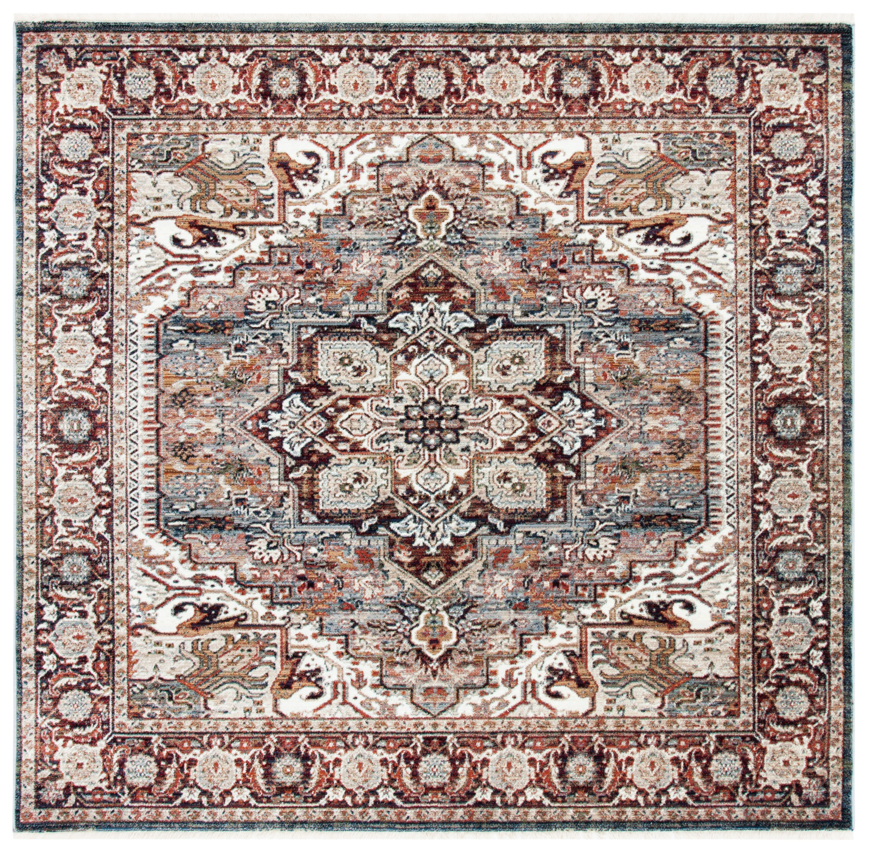 Safavieh Herat Rozen Oriental Area Rug, Red/Ivory, 6'7" x 6'7" Square