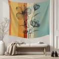 thumbnail image 5 of Floral Orange Tapestry for Bedroom Wall Hanging Tapestry, Multicolor Striped Decadent Botanical Flower Ceiling Backdrop Tapestries Poster Blanket Wall Decor for Teens Room Living Room Dorm 59" x 90", 5 of 8
