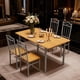 thumbnail image 1 of Comedor 4 Sillas con Mesa Rectangular de Madera y Estructura Metálica – Color Natural/Gris, 1 of 10