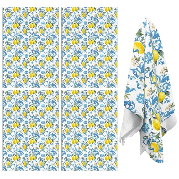 Lemon Kitchen Towels Set of 2,Ultra Absorbent & Fast Drying Farmhouse Dish Towels 18x26 Inch,Decorative Hand Towels for Kitchen,Bathroom,Cooking,Baking,Housewarming Gift.