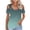 Army Green, variant on Staron Summer Tops for Women Cold Shoulder V Neck Short Sleeve Casual Trendy Comfy Vacation Beach Travel Loose Blouse, Sky Blue M