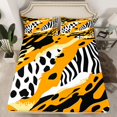 thumbnail image 2 of Homewish Leopard Cheetah Print Full Size Sheets for Adult, Orange Polkadots Art Bed Sheets, Fashion Wildlife Sheet Sets, Ultra Soft Bedroom Decor, 4pcs, 2 of 7
