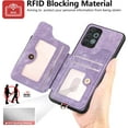 thumbnail image 3 of Phone Case for Samsung Galaxy A32 4G 6.4 inch Wallet Cover with Screen Protector and Wrist Strap Lanyard RFID Credit Card Holder Ring Stand Cell Accessories A 32 32A S32 G4 SM-A325M/DS Women Purple, 3 of 13