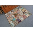 thumbnail image 2 of Patchwork Rug, Turkish Rug, Rainbow Persian Rugs, Vintage Rug, , 2.9x3.4 ft Small Rug, Antique Rug, Rugs For Bath, Aztec Bathroom Rug, 2 of 10