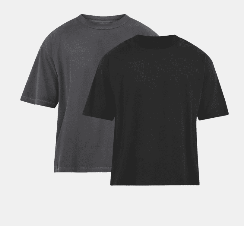 No Boundaries Men's Oversized Cropped Tee 2-Pack, Cotton, Sizes XS