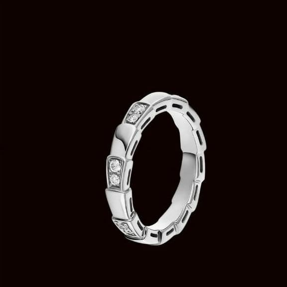 Silvago Jewelry 1.95 Ct Round Cut Moissanite Solitaire Rings for Women's - 14K White Gold Plated Rings - Serpenti Rings for Women's - Daily Wear Fancy Serpenti Rings for Her - Anniversary Gifts