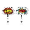 thumbnail image 1 of WIRESTER Set 2pcs Design Acrylic Key Card Holder Belt Clip Reel Id Badge Retractable - Bam! & Pow!, 1 of 6