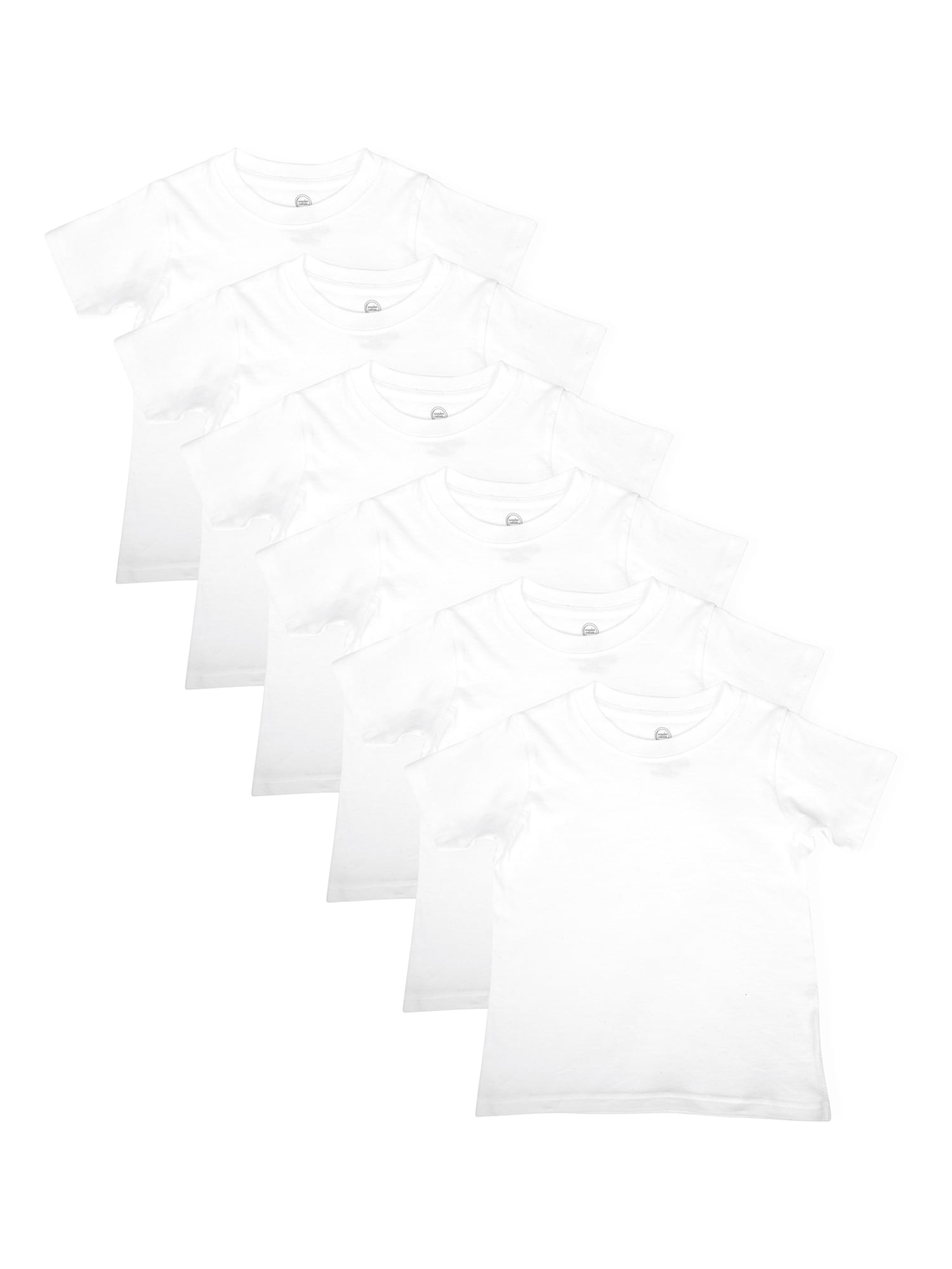 Wonder Nation Toddler Boys Crew Undershirt, 6Pack, Sizes 2T5T